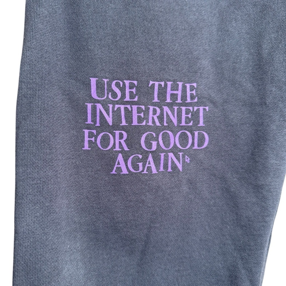 The Mayfair Group Use The Internet For Good Sweatpants in Gray Size L/XL - Picture 3 of 10